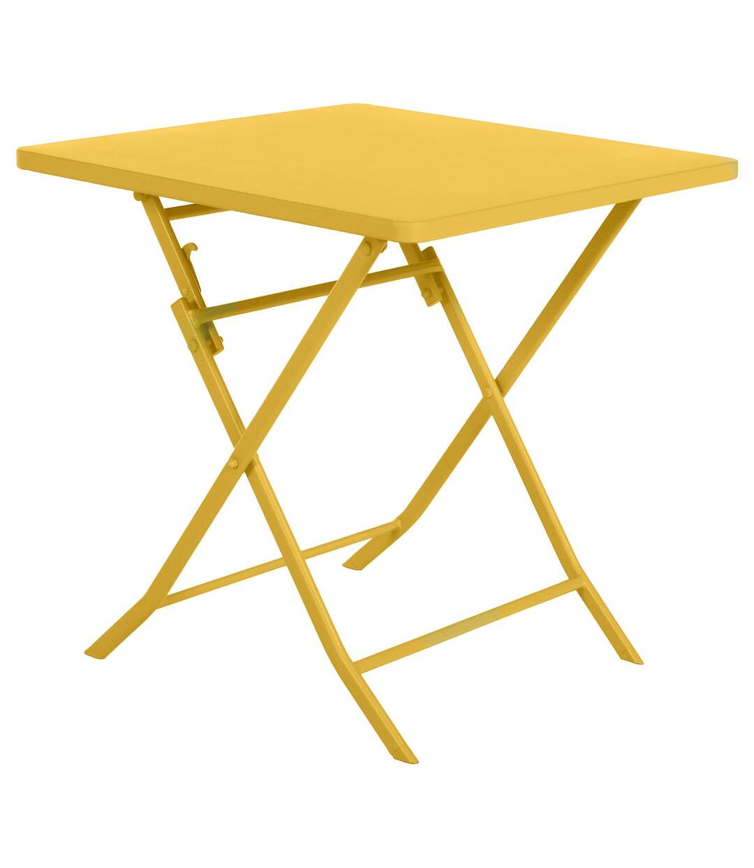Table de jardin pliante carrée Greensboro - 2 Places - Jaune moutarde