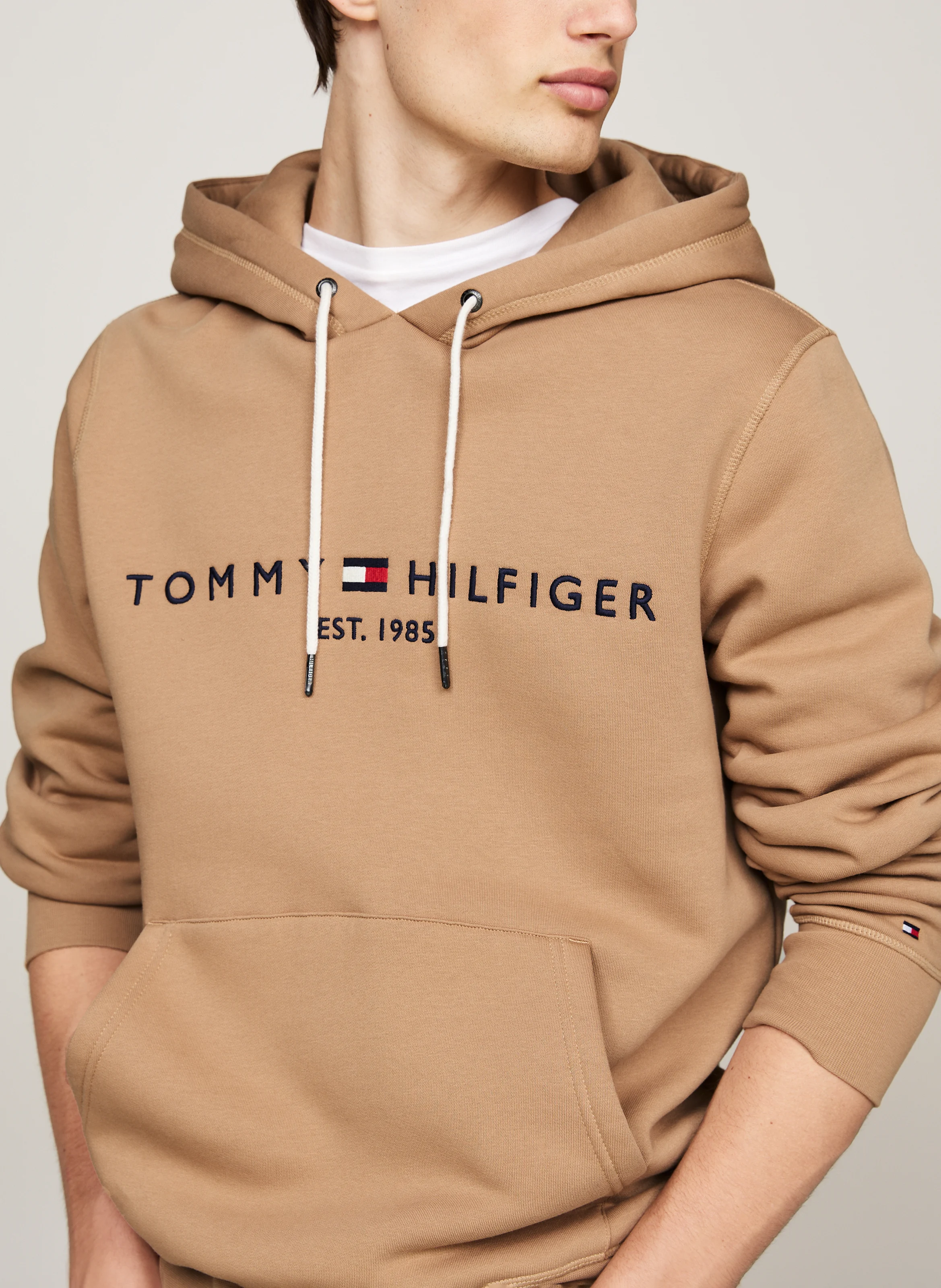Sweat à capuche regular-fit en coton mélangé | Kaki