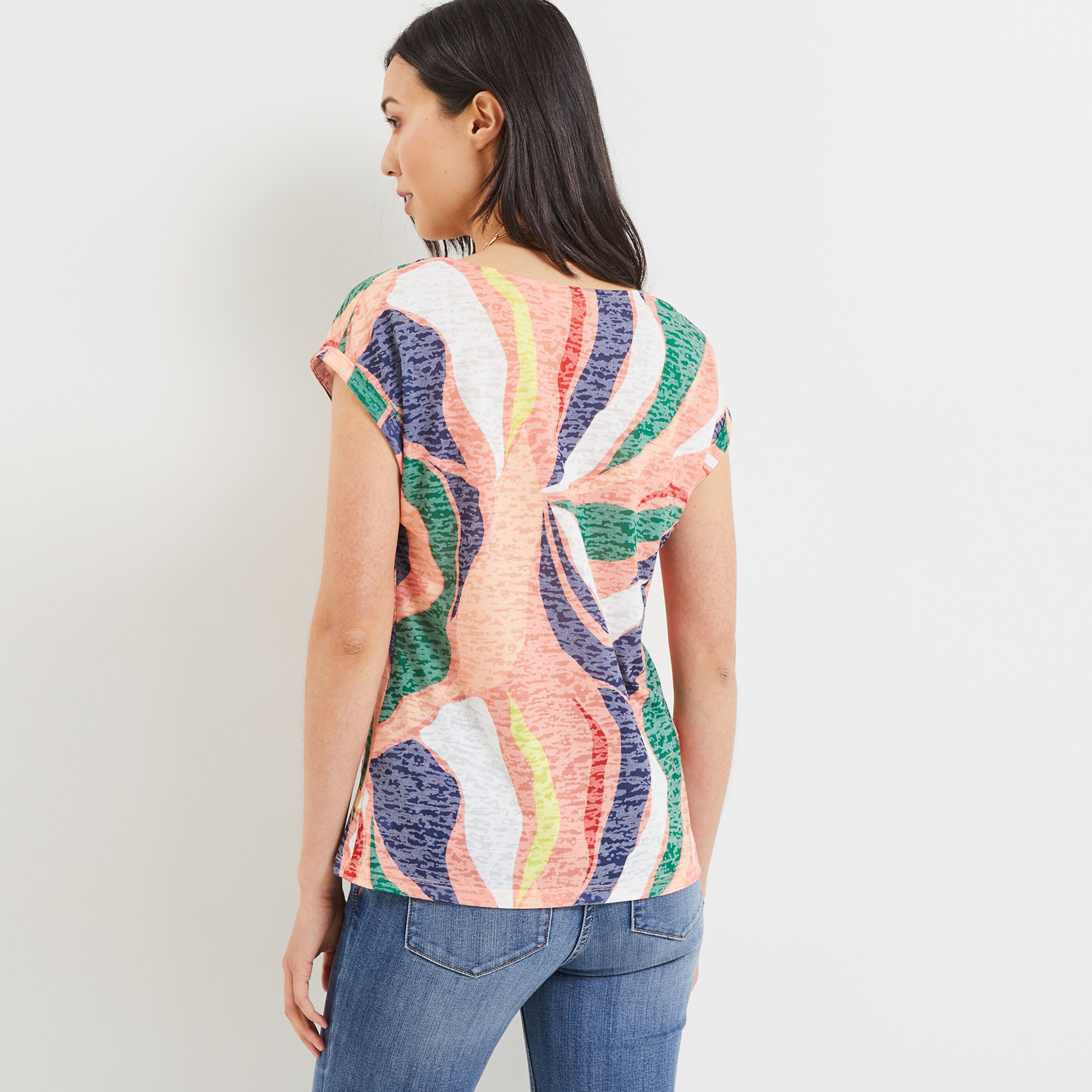 Tshirt imprimé femme - ORANGE