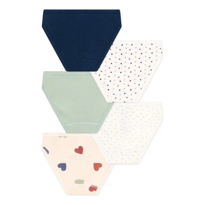 Petit Bateau Lot 5 Culottes Cœurs | Ecru