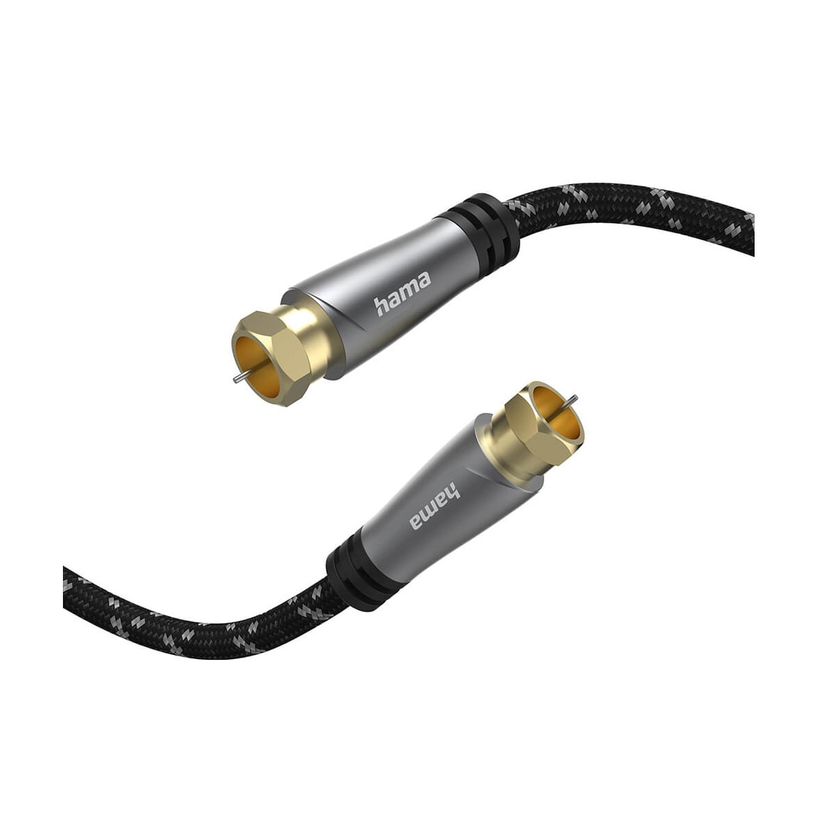 Hama SAT F-F 120dB antennekabel (sort, 5m)