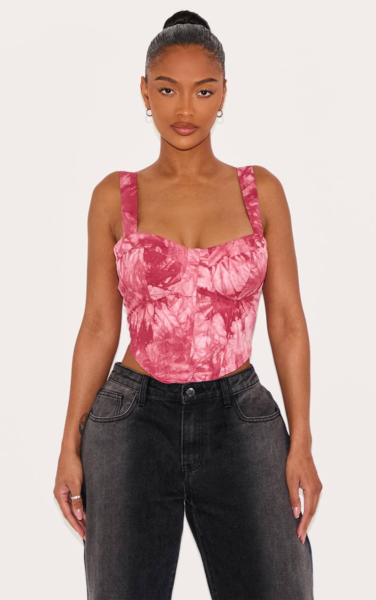Rose Top Court Corset Tissé Shape