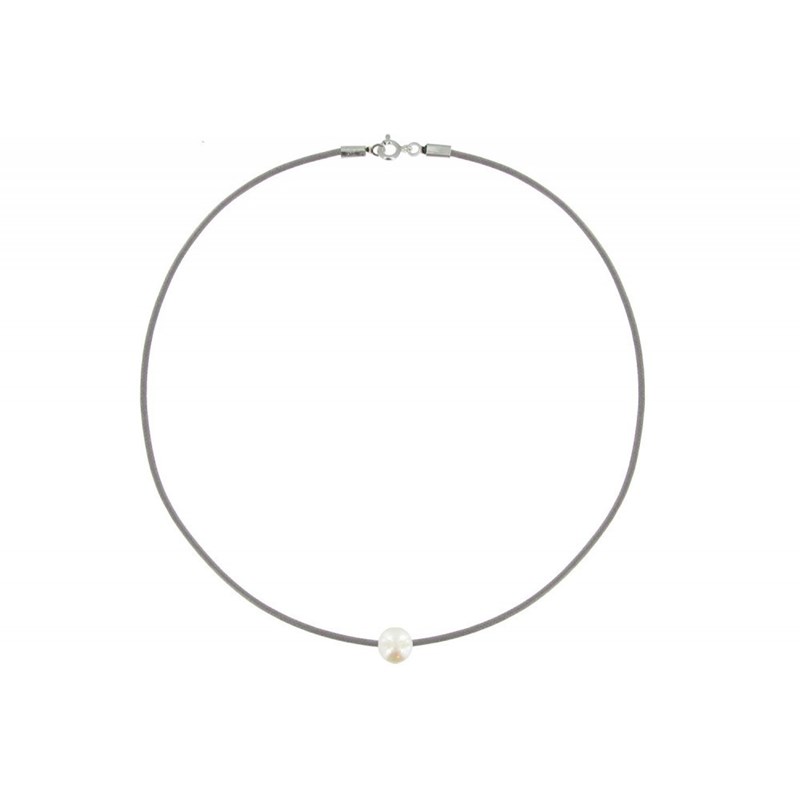 Set Collier et Bracelet Lien La Perle Blanche des Poulettes - Classics - Gris