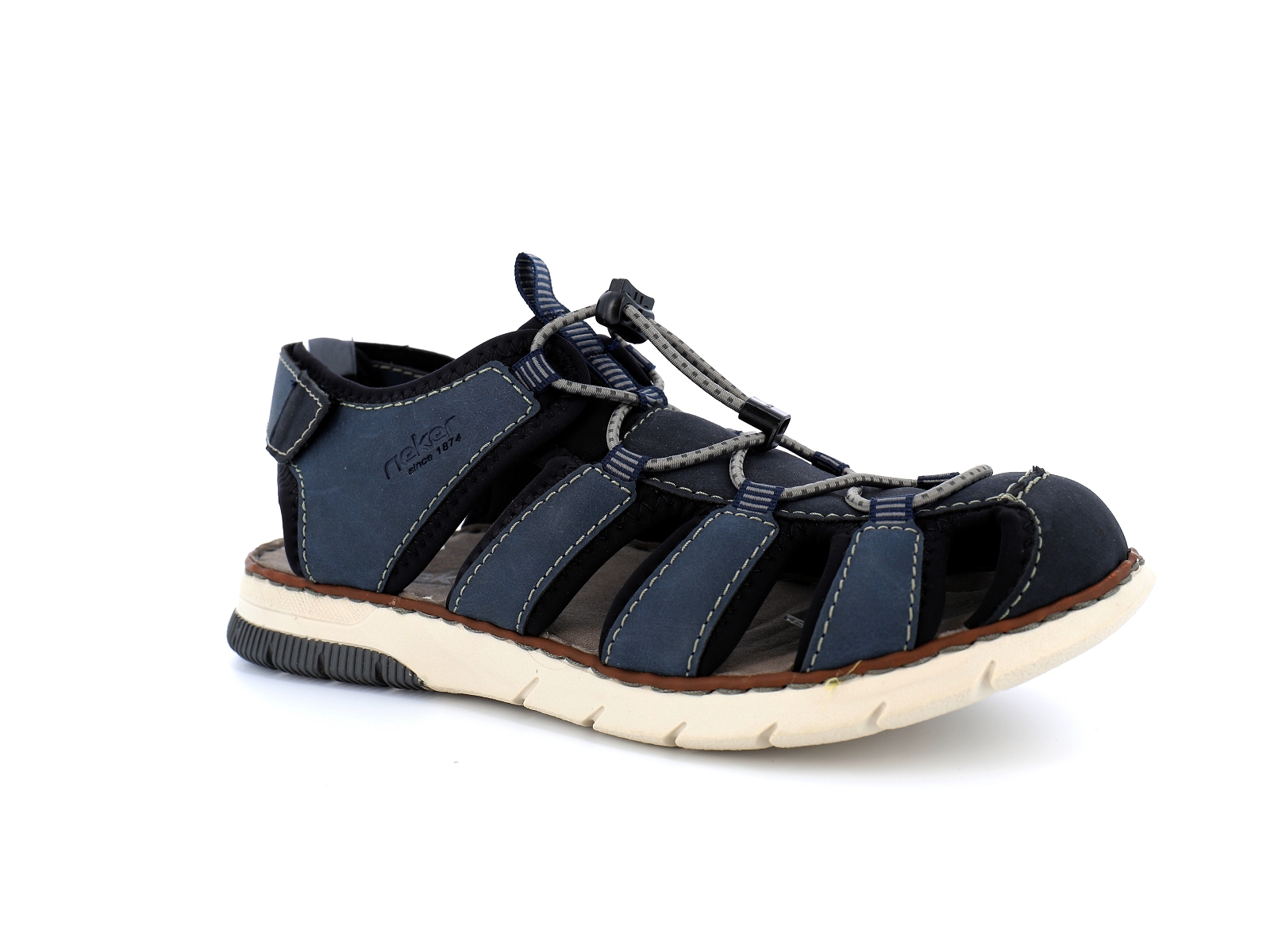 Rieker-25246 Matières combinées Bleu