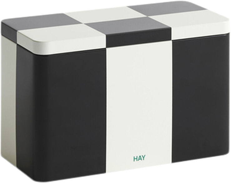 Hay Tin Container-Medium-Black and off-