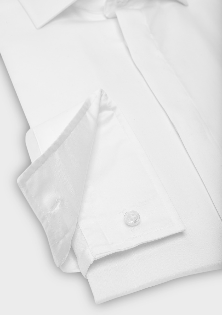 Chemise habillée Slim en coton sergé uni blanc