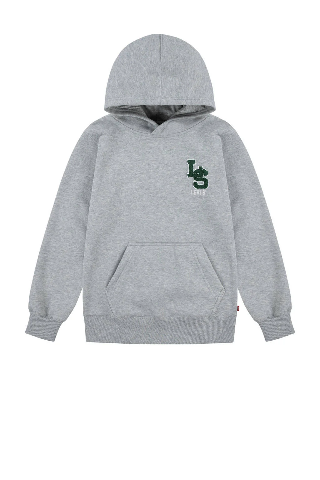 Levi's hoodie MONOGRAM met printopdruk en borduursels grijs melange