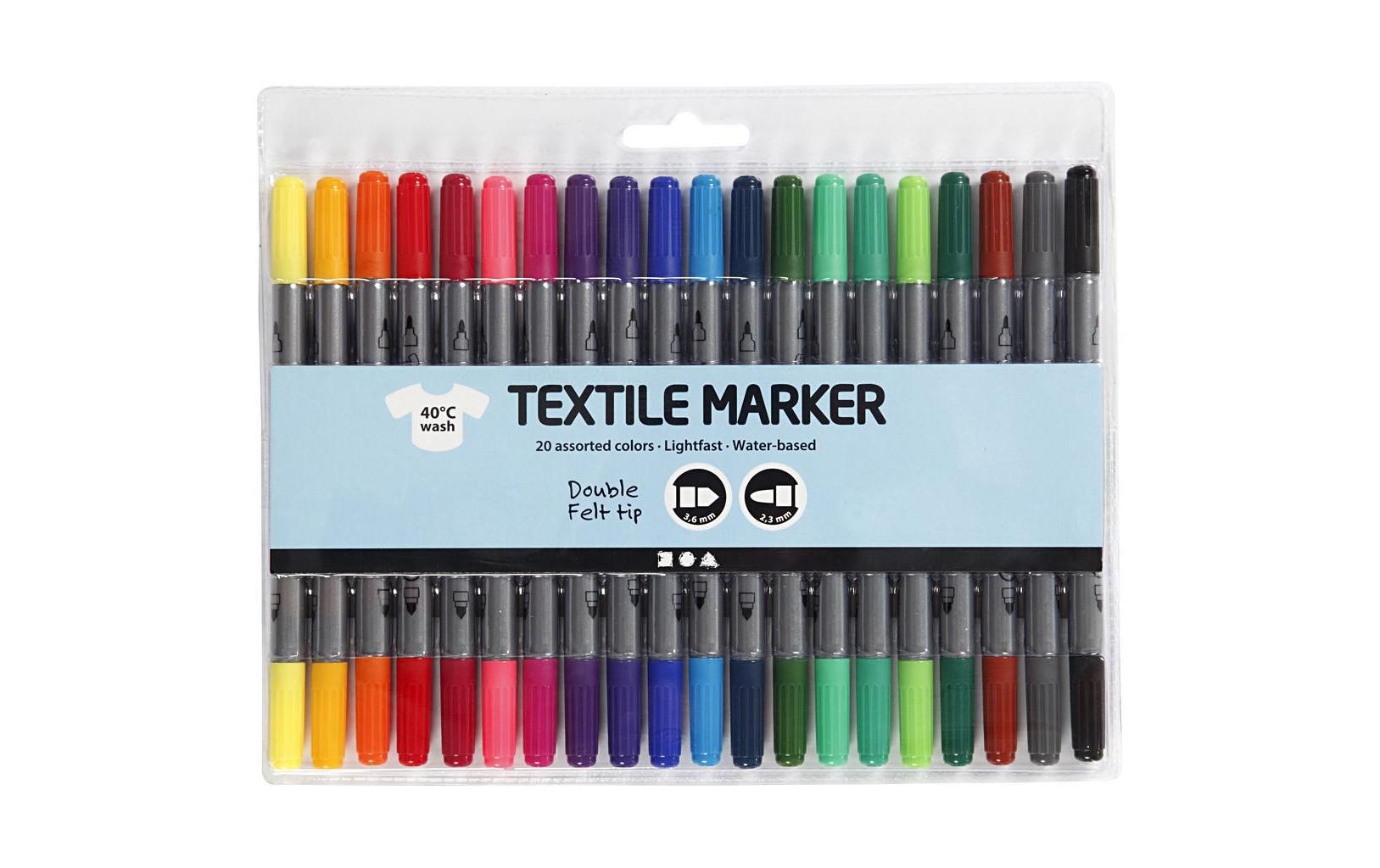 Textilmarker Set 20 StifteStoffmalstifte / Textilstifte