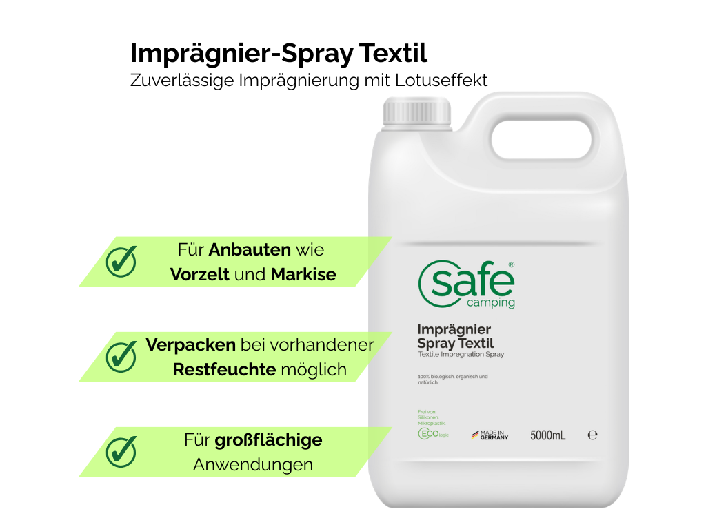 SAFE CAMPING Textiel Impregneer-Spray - 5 liter