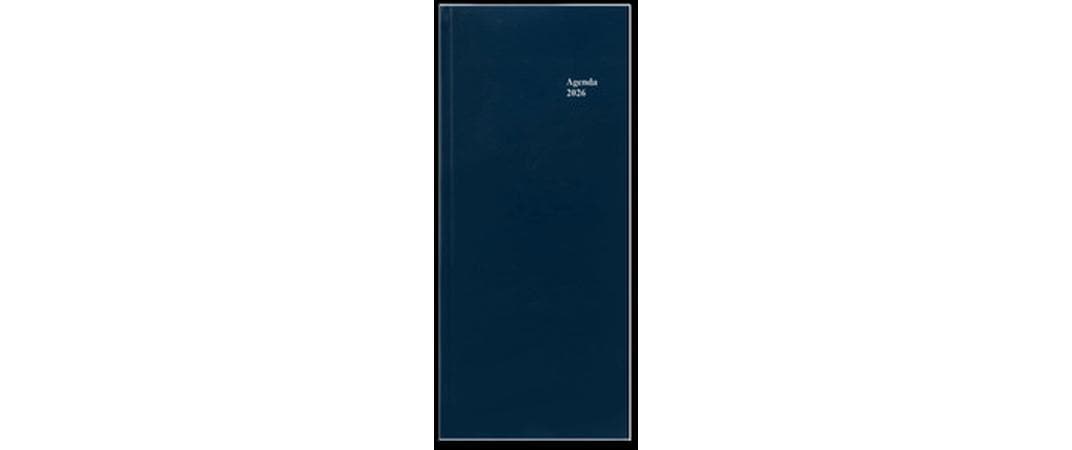 Tagesagenda Lang 2026, 13.5 x 31.5 cm, BlauGeschäftsagenda