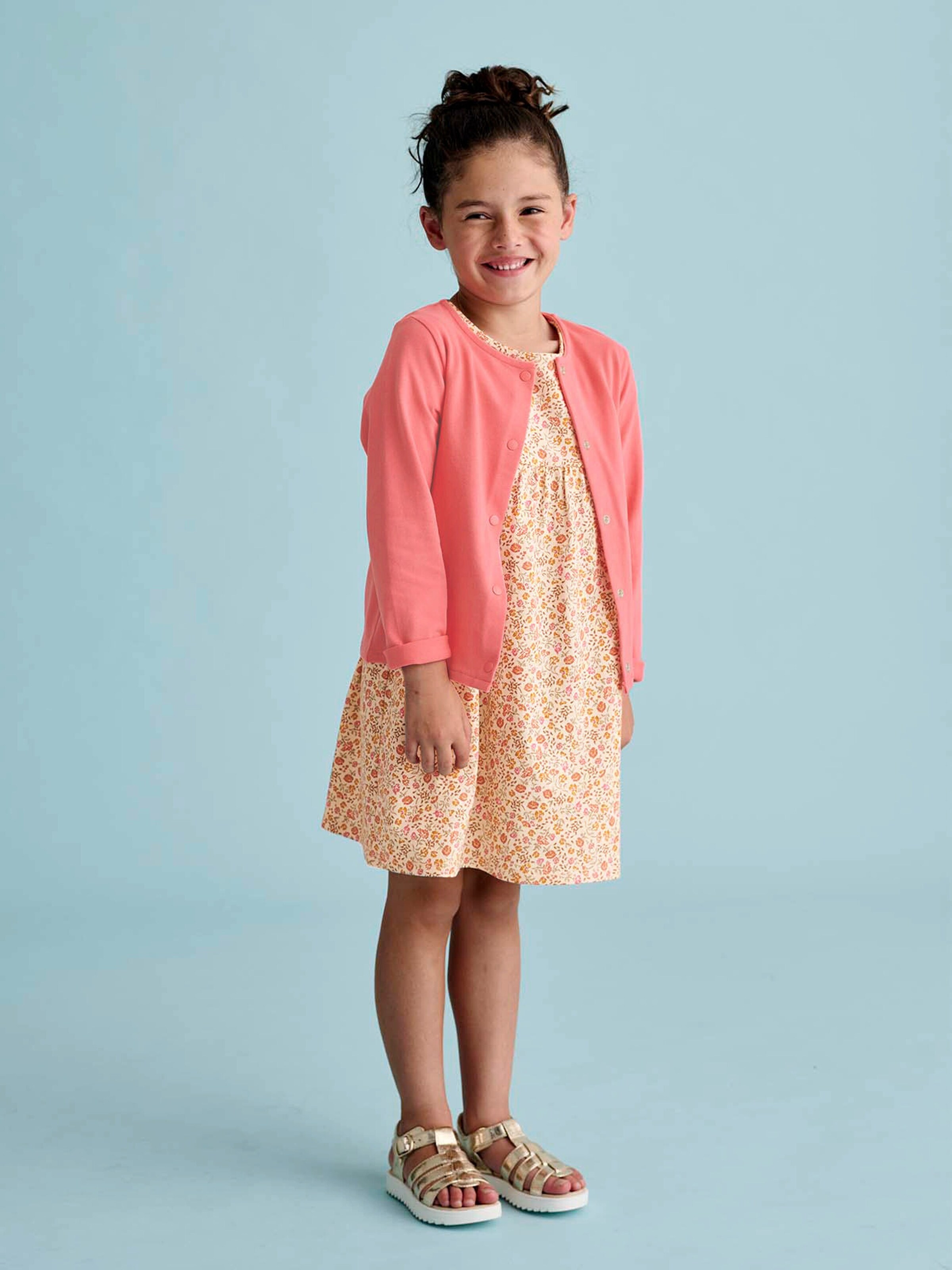 Vertbaudet Mädchen-Set: Kleid + Cardigan rosa