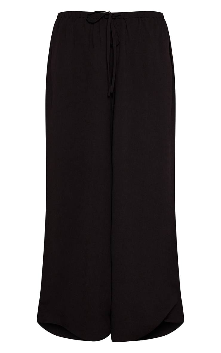 Noir Ensemble Coordonné Pantalon Large En Tissu Gaze