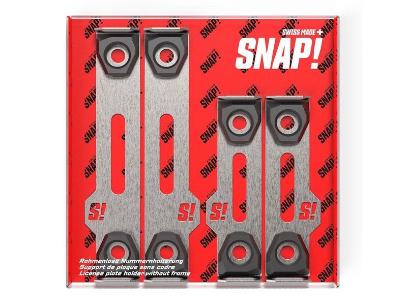 SNAP Rahmenloser Nummernhalter, 30 × 8 cm/50 × 11 cm, Edels Flexibler, fast unsichtbarer Kennzeichenhalter – auch für Wechselschilder
