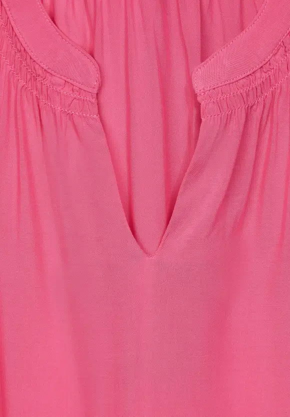 Viskosebluse mit Elastiksaum - berry rose