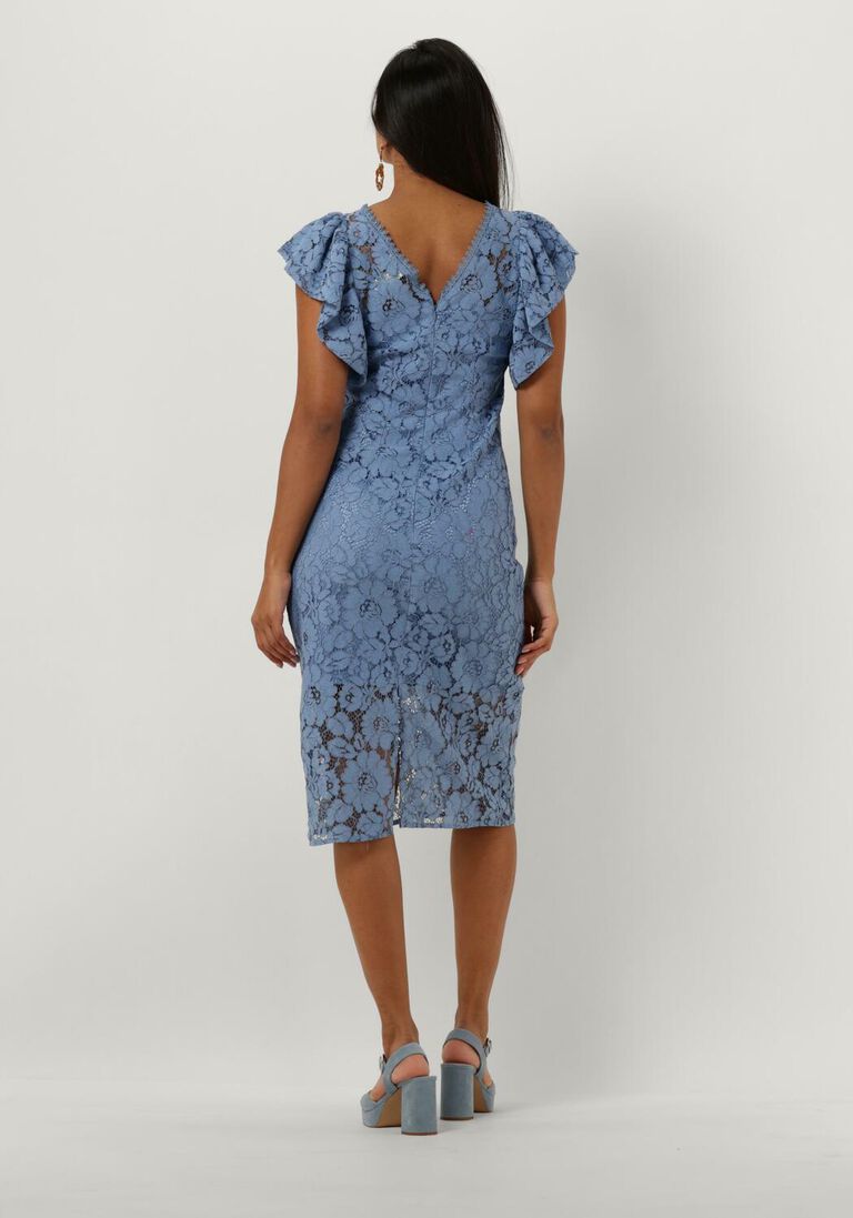 Y.A.S. blauwe y.a.s. midi jurk yasmilda lace ss midi dress