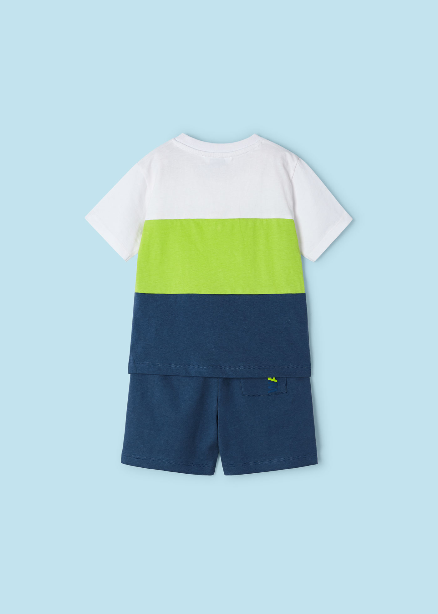 Conjunto de duas peças Better Cotton com blocos de cores para meninos, cor páprica.