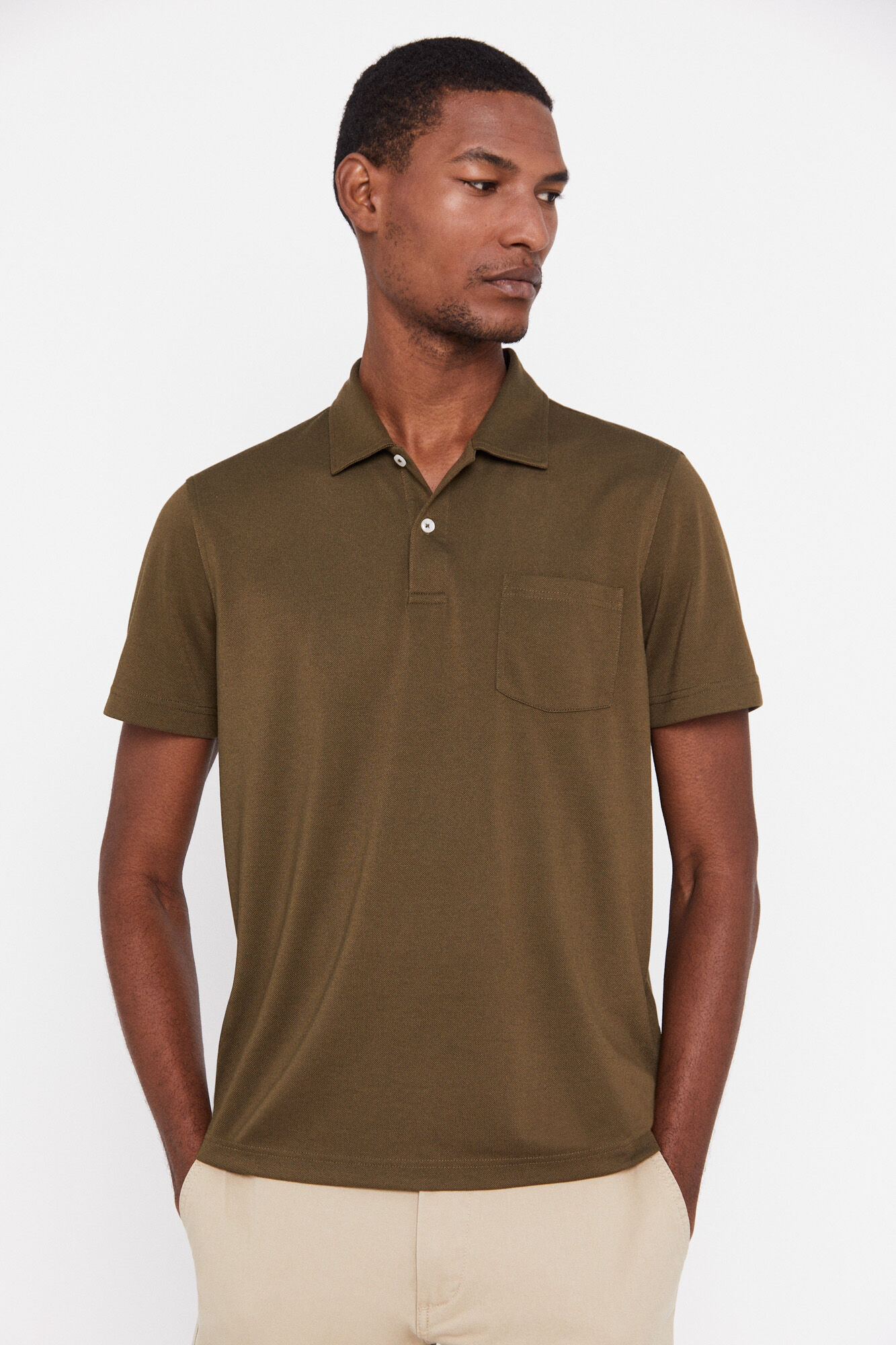 Camisa polo Coolmax - Cáqui