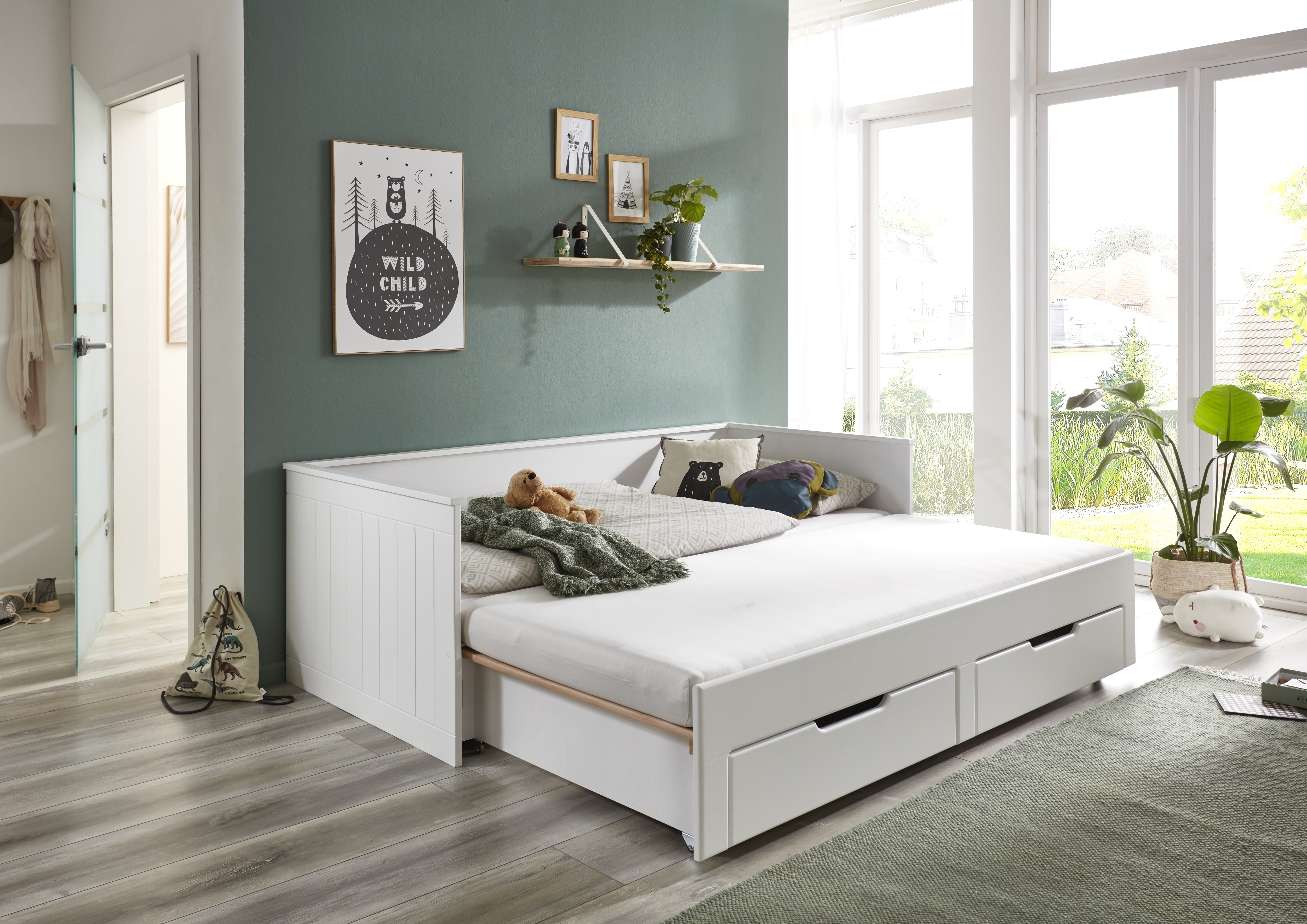 Relita - Funktionsbett Clara 90x 200 auf 180 x 200 cm Liegefläche ausziehbar u. 2 Schubladen