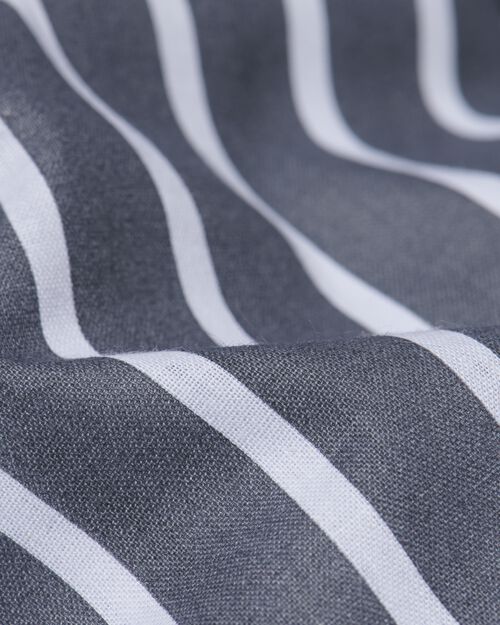 housse de couette coton doux 240x200/220 gris avec rayures larges et fines