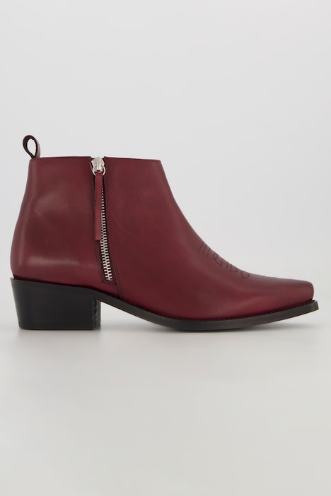 Leder-Stiefelette, Ankle höhe, stitching