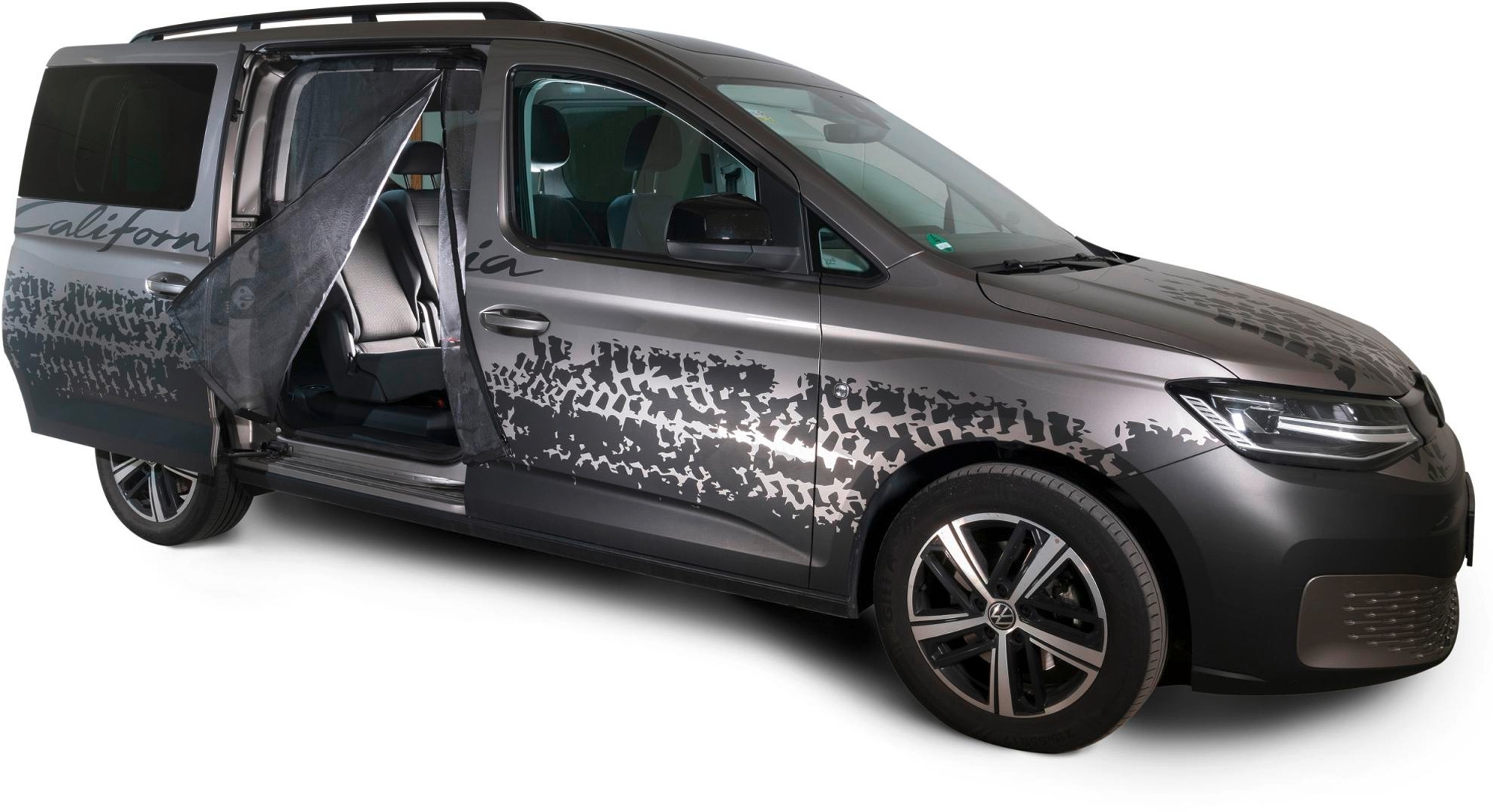 Mayr Van Schiebetürenmoskitonetz mit Reißverschluss geeignet für Caddy V Maxi / Connect (lang)  mit Maschenweite Fine-mesh für Beifahrerseite rechts