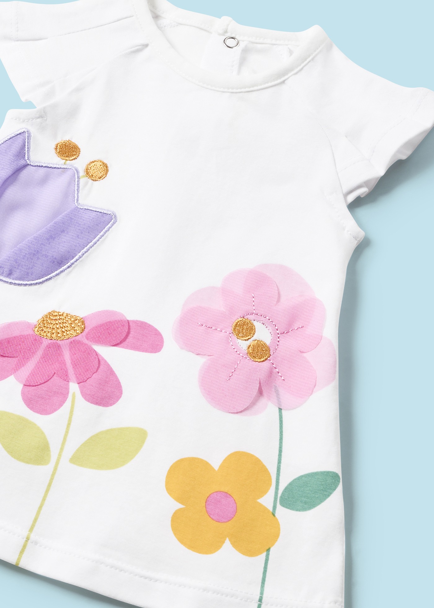 Vestido branco estampado para recém-nascido da Better Cotton