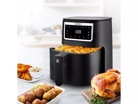 Fritreuse Sans Huile De 4l Noire Avec 8 Programmes Airmed4 Black De Kitchencook