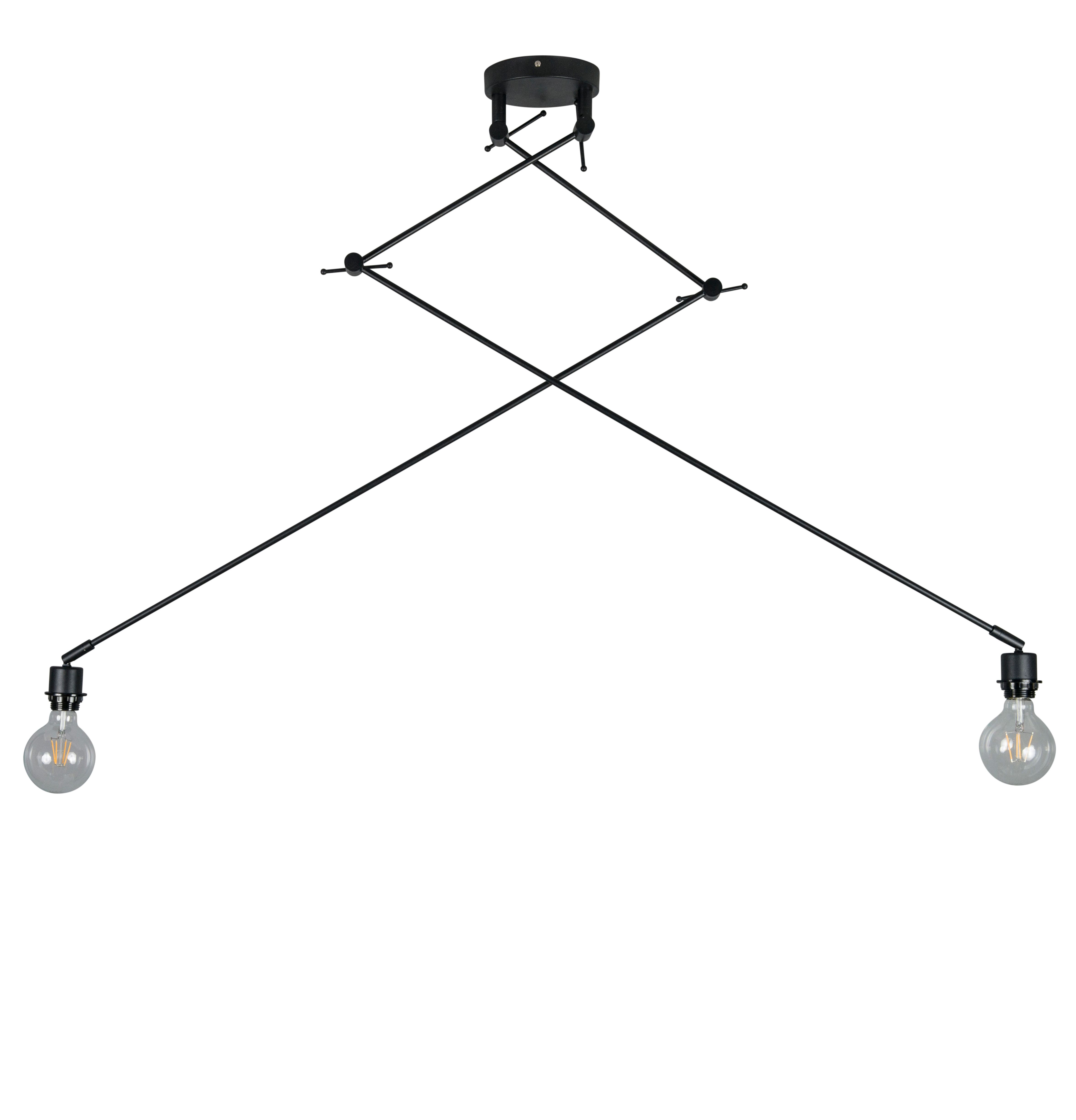 Moderne hanglamp zwart zonder kap 2-lichts - Blitz