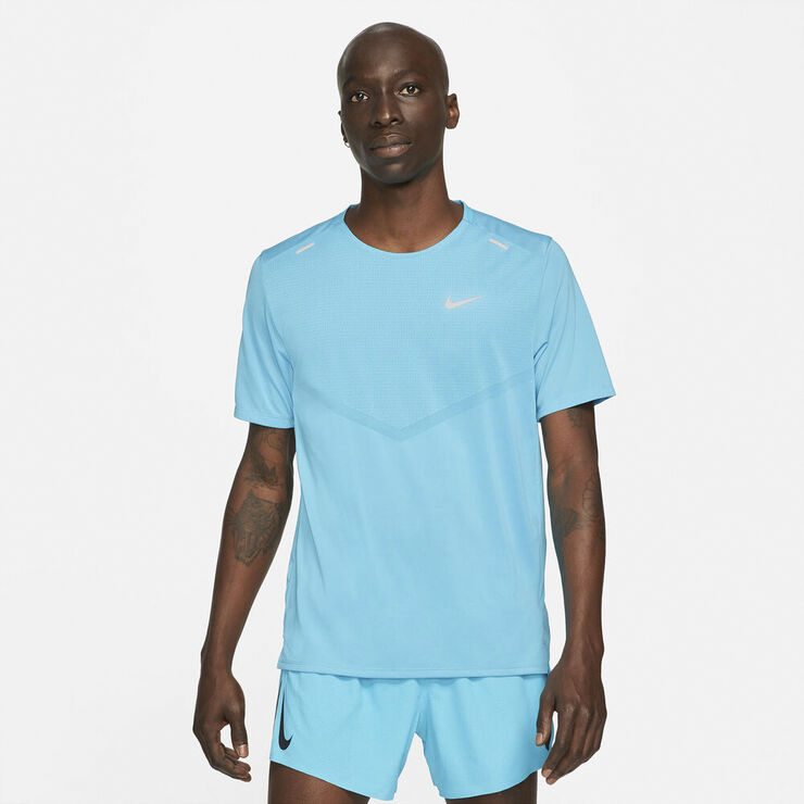Nike Dri Fit Rise 365 Lobe T Shirt Blå