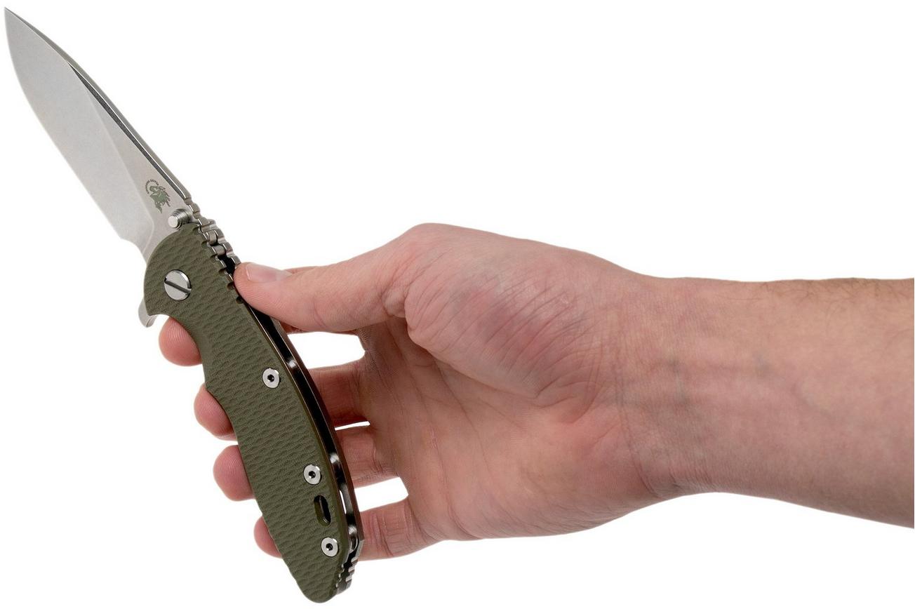 Rick Hinderer XM18 3,5” 20CV Slicer, OD Green G10 zakmes