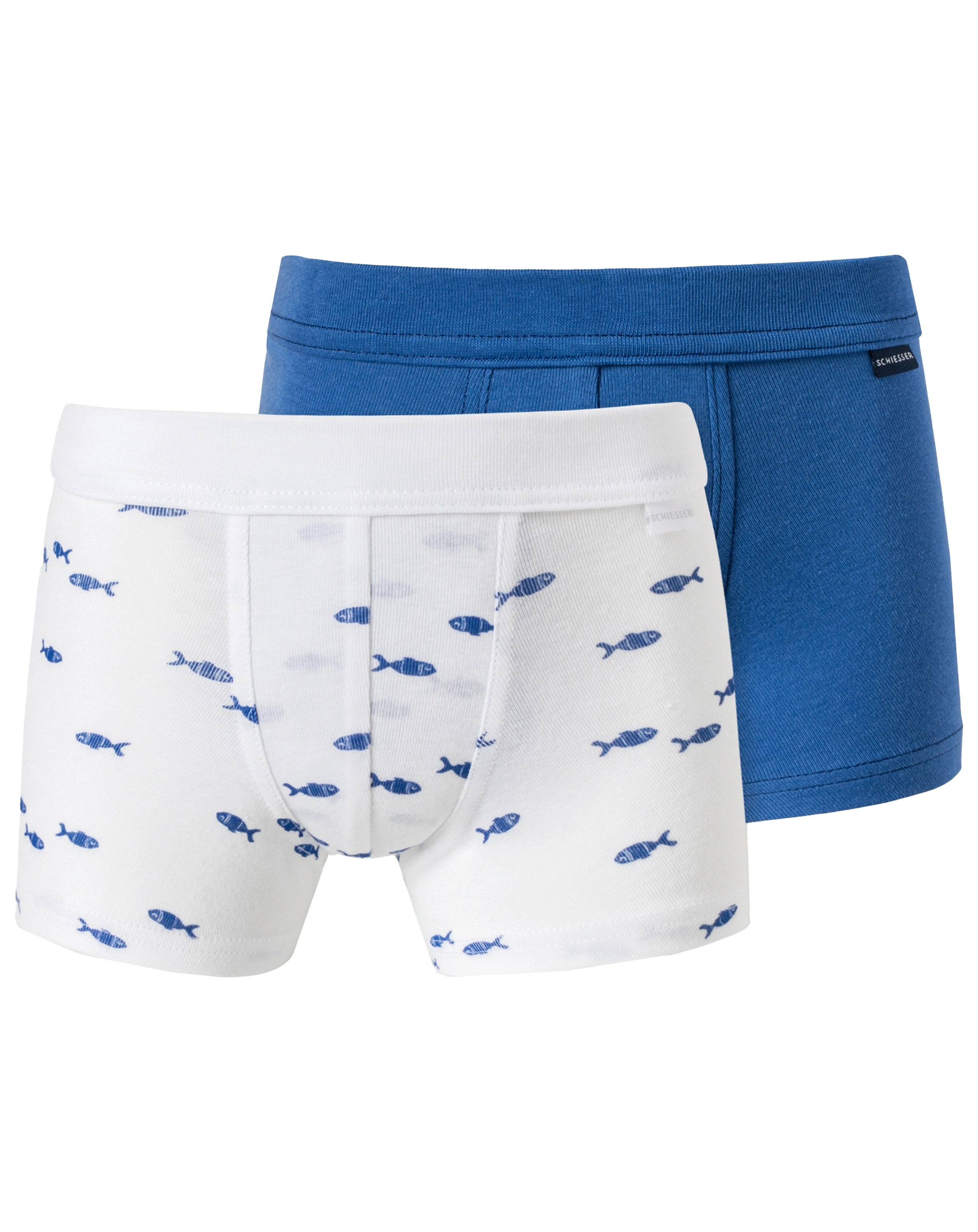 Boxershorts SCHOOL OF FISH 2er-Pack in weiß/blau