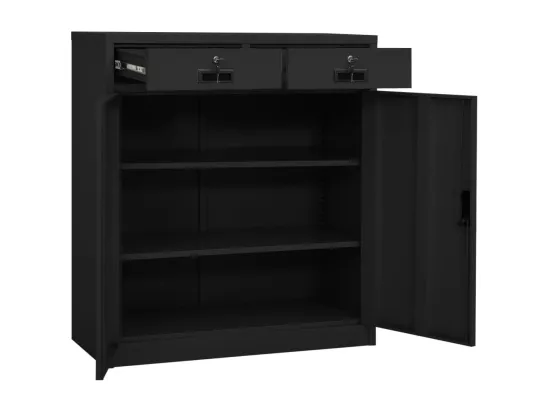 Armoire de bureau Anthracite 90x40x102 cm Acier