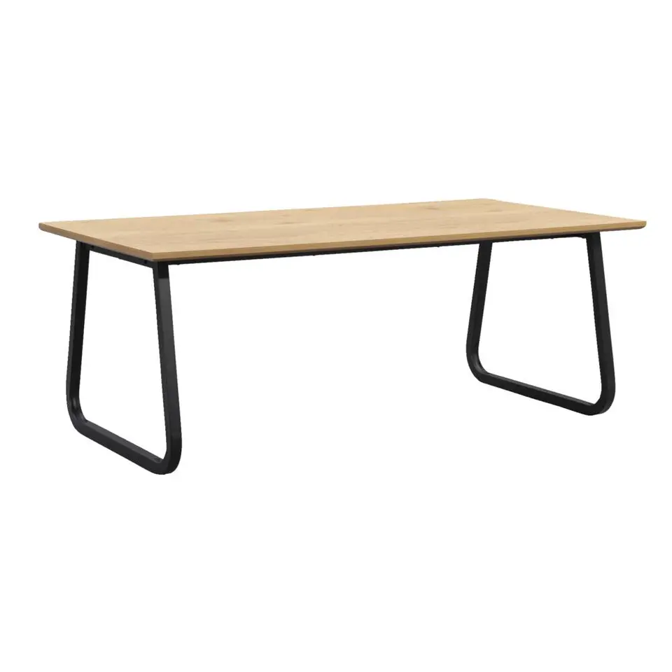 Eettafel Brigitte rechthoekig - naturel/zwart - 180x90 cm