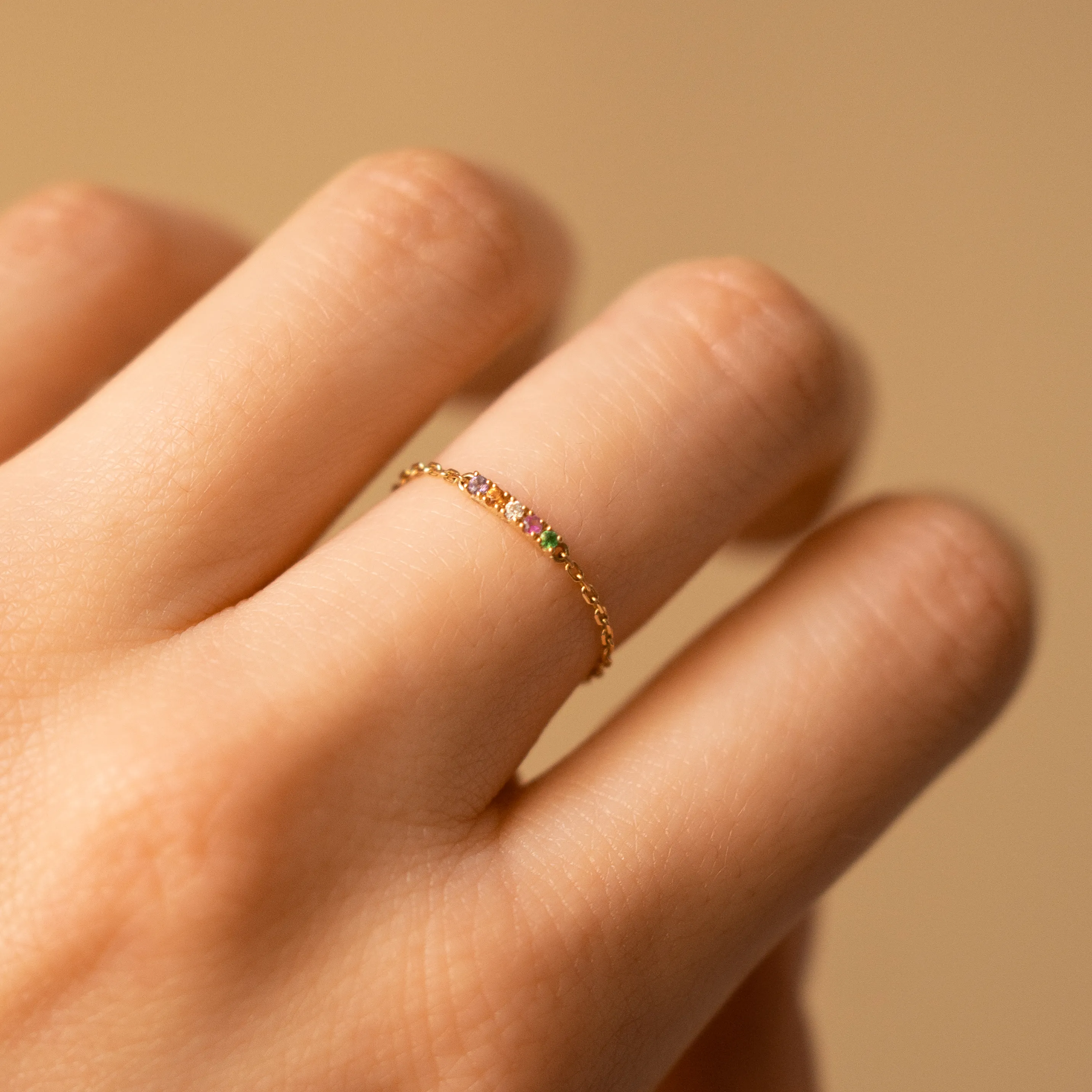 Bague Iris chaîne multicolore Douze Paris