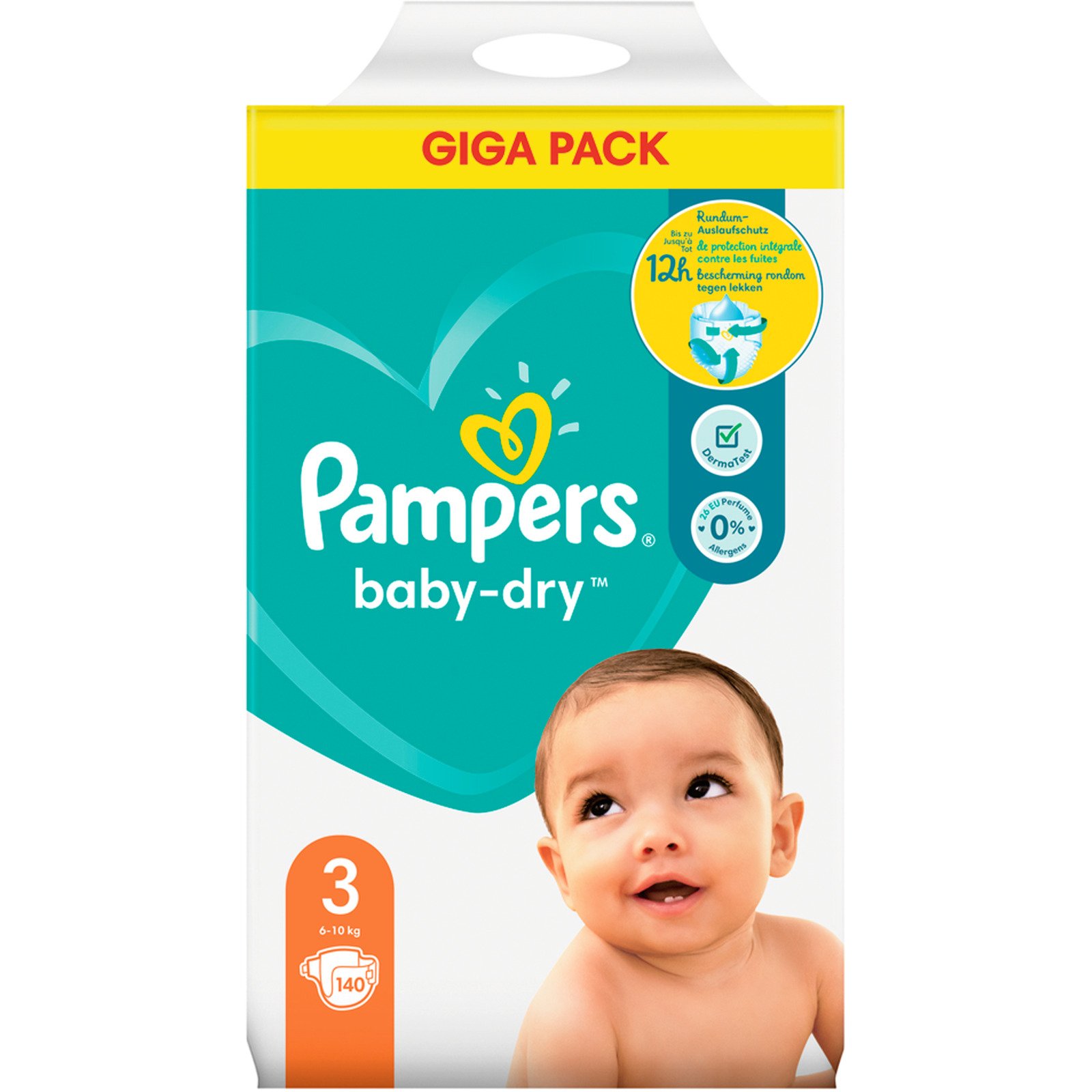 Pampers Baby-Dry Gr. 3, 6-10 kg, 140 Windeln