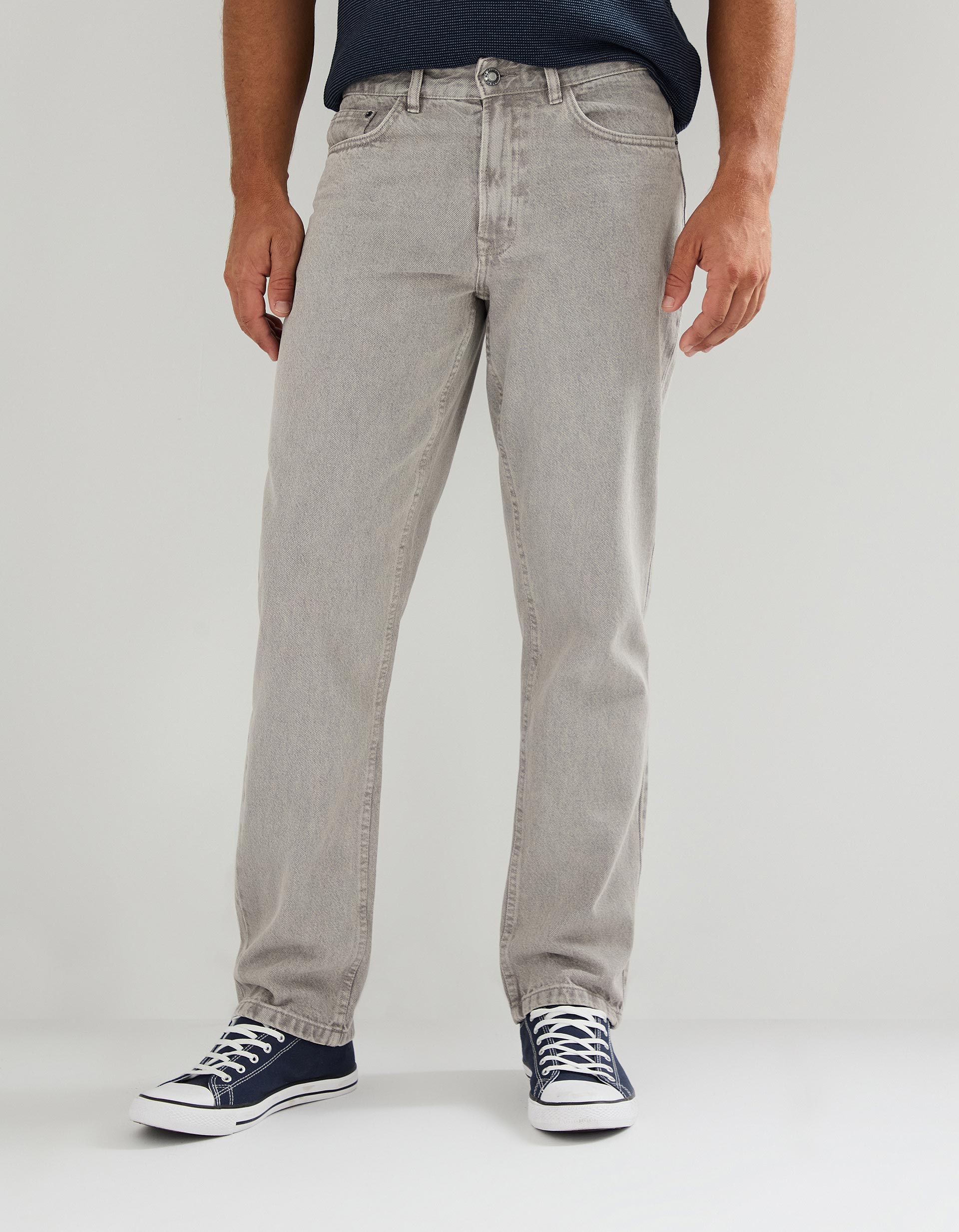 Calças 'Relaxed Fit', Homem, Cinzento