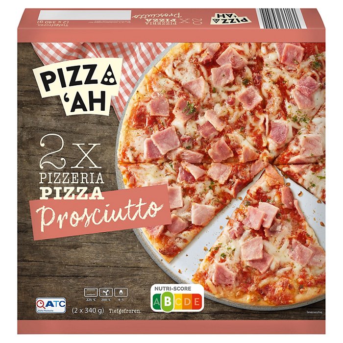 PIZZ‘AH Pizzeria Pizza, Prosciutto 2 x 340 g