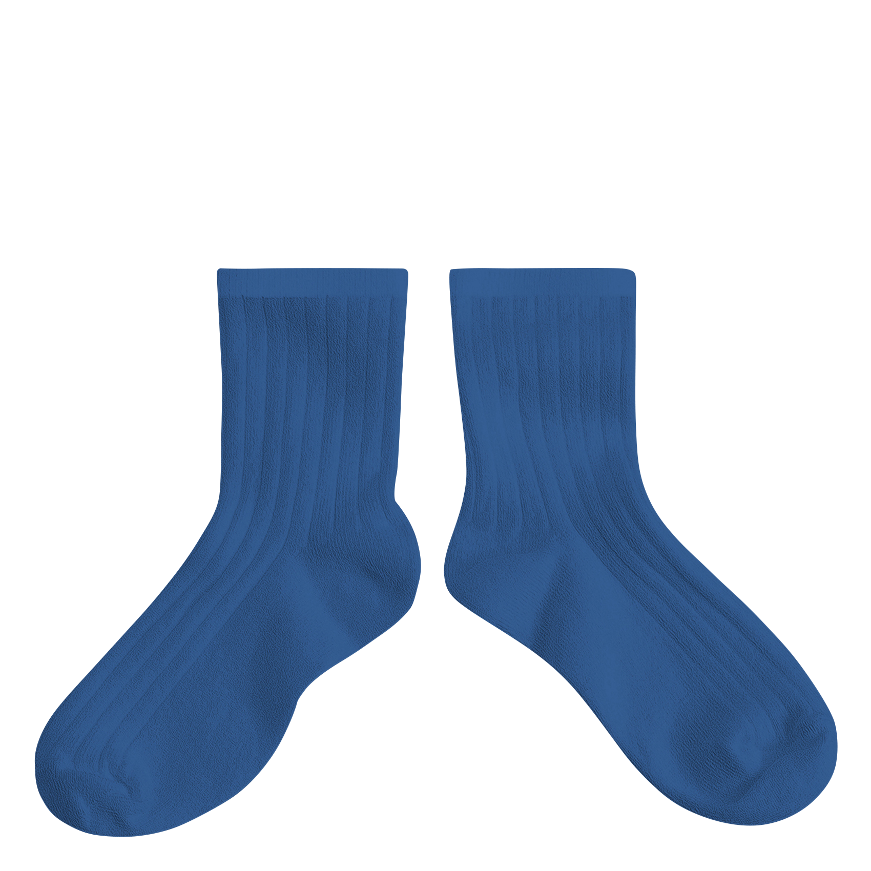 LA MINI - Chaussettes côtelées en coton mélangé | Bleu