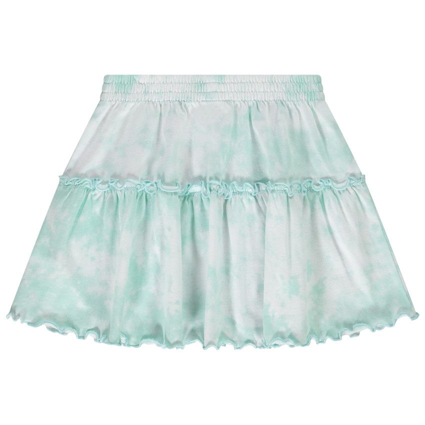 Jupe courte effet tie & dye en jersey pour fille - Bleu