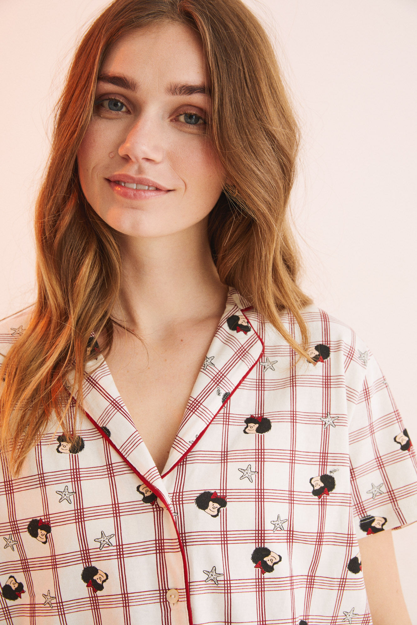 Pijama longo Mafalda, 100% algodão - estampado