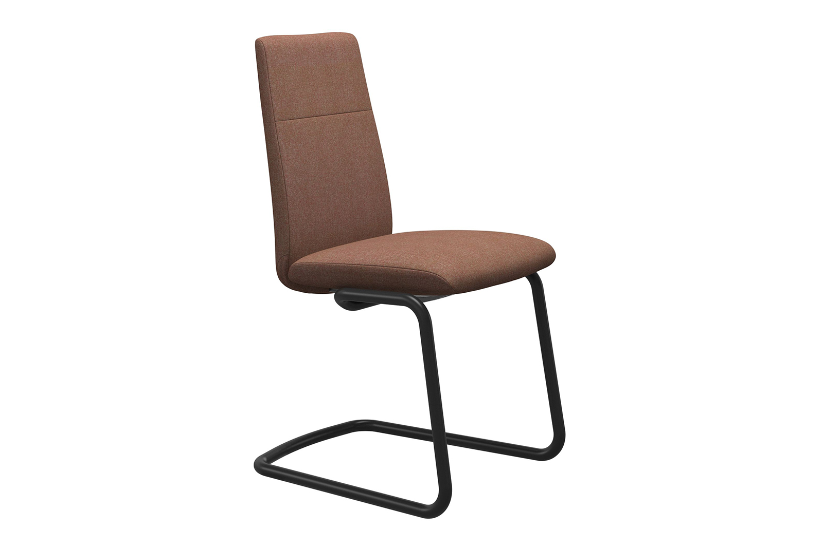 Chilli spisestol Tekstil Clover Burgundy. Lav rygg med sortlakkert D400 stål understell.
