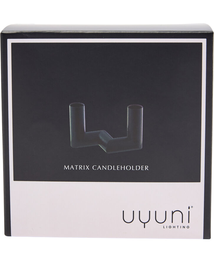 Uyuni MATRIX Candle Holder - 2'arm Mini Taper - Matte Black - 7,5 Mat sort