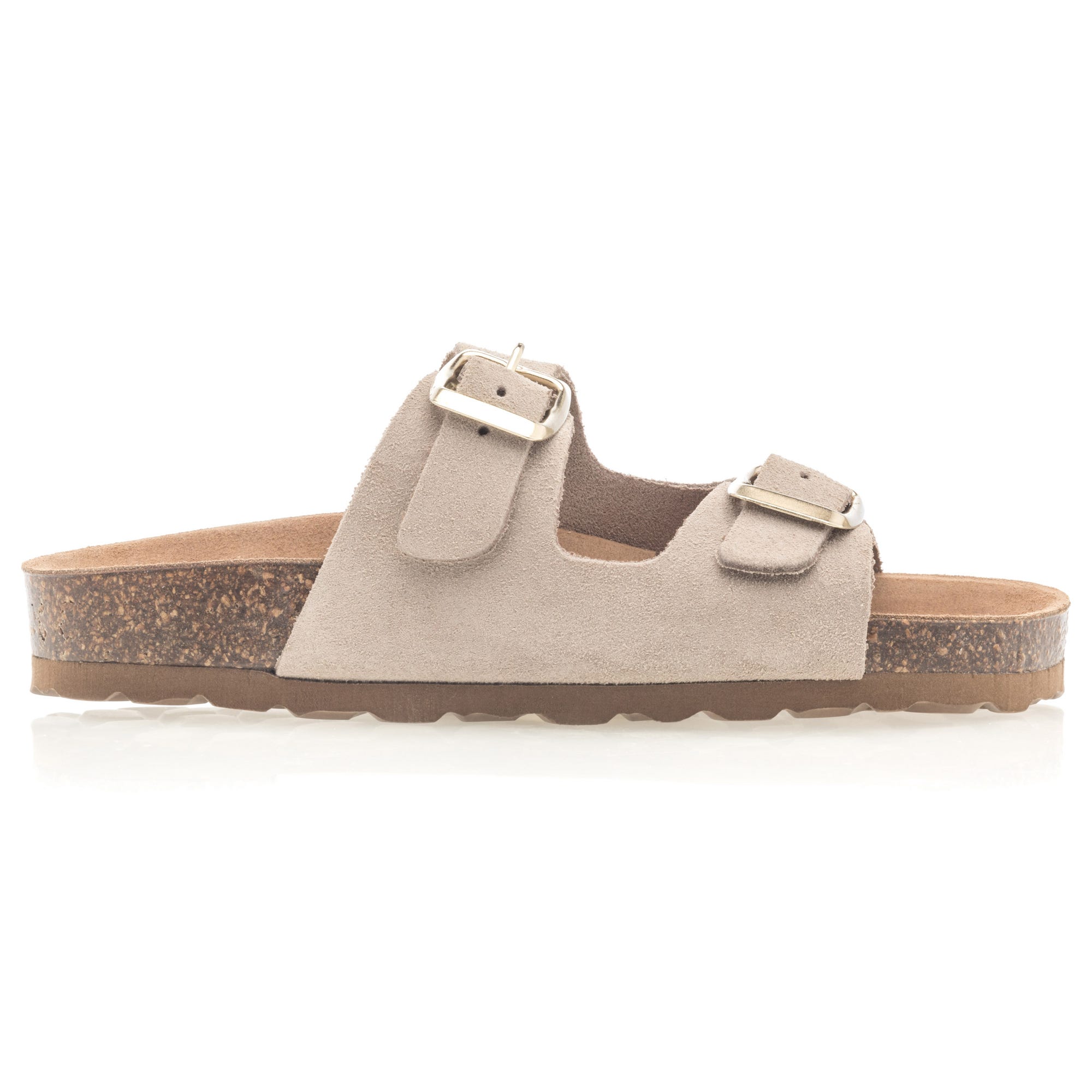 Mules semelle liège Fille en cuir beige