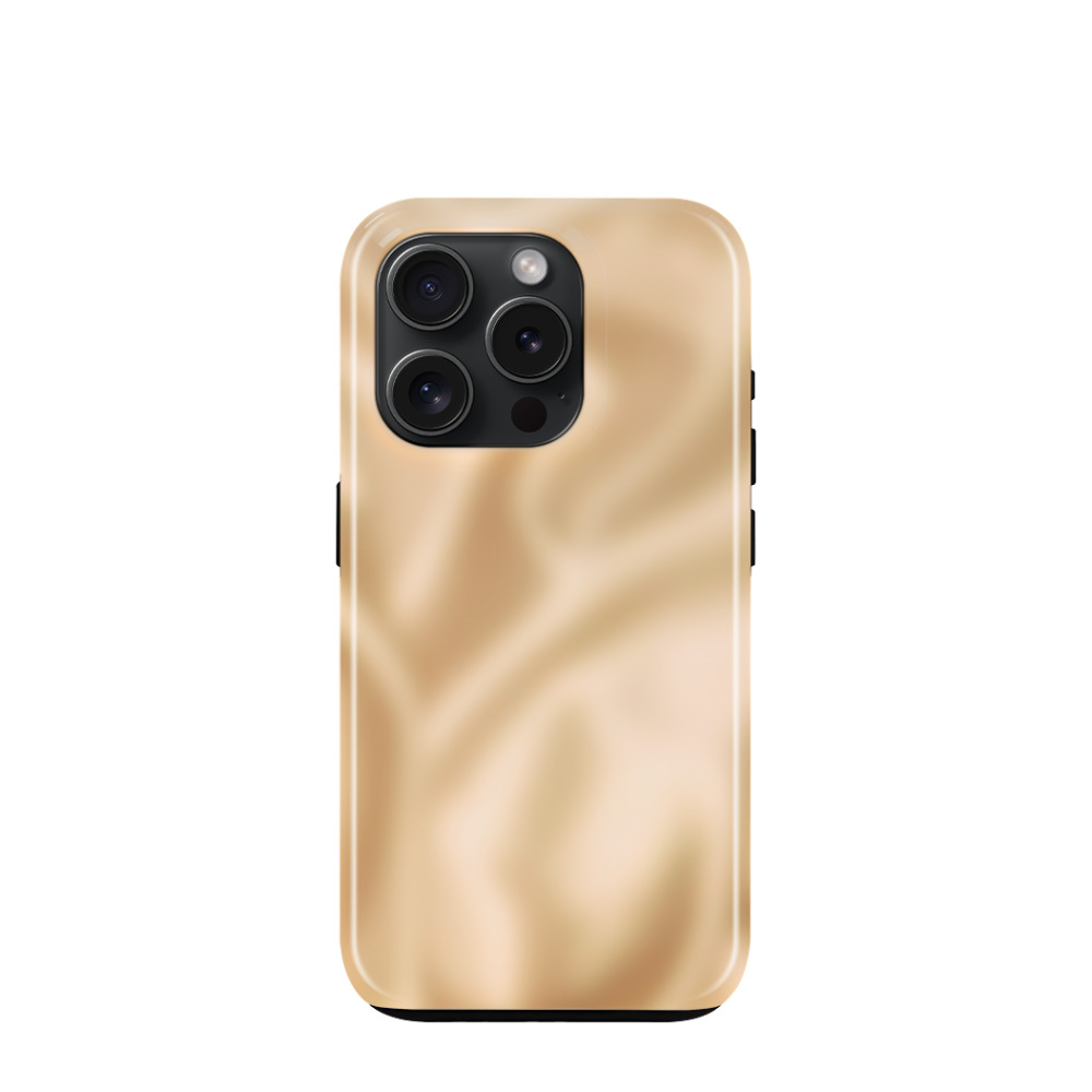 iPhone 15 Pro Hybrid (Kunststoff / Gummi) Hülle Seidenglanz 1 - Gold
