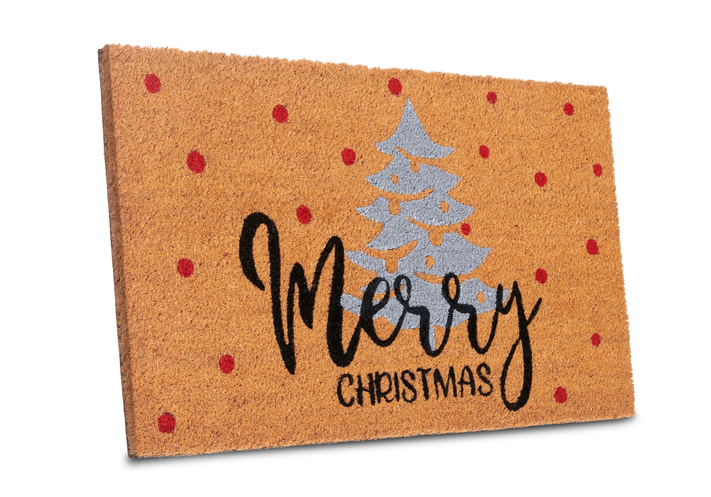 HANSE Home Fussmatte »Kokos Silver Christmas Gifts, Türmatte« rechteckig 15 mm Höhe Schmutzfangmatte, Rutschfest, Outdoor, Weihnachten, Kokosmatte, Flur