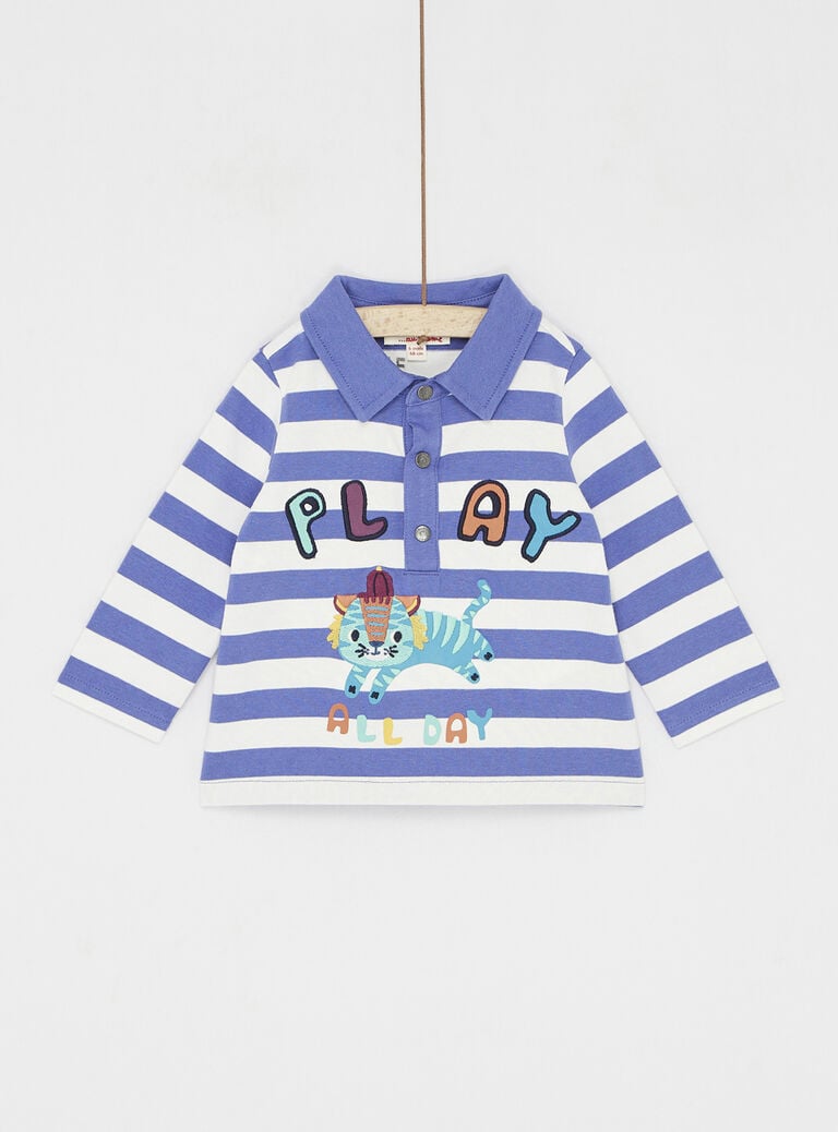 Polo aubergine à imprimé à rayures pour bébé garçon