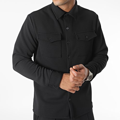 Ensemble Chemise Manches Longues Et Pantalon Chino Noir