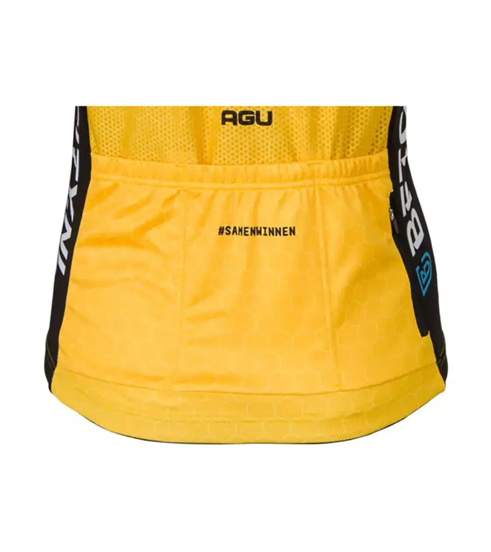 AGU Jumbo-Visma Replica Fietsshirt Korte Mouwen Geel/Zwart Dames