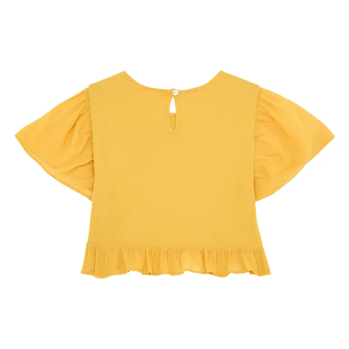 Zhoe & Tobiah T-Shirt à Volants | Jaune moutarde