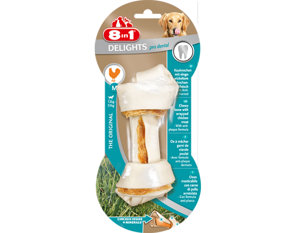 SNACKS PARA CÃO 8IN1 DELIGHTS PRO DENTAL M 1 UNIDADE